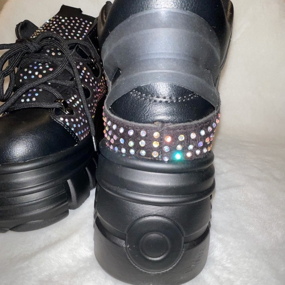 AWang X Dolls Kill Ultra Sparkly Black Platform Sneakers - NWT - Picture 6 of 10